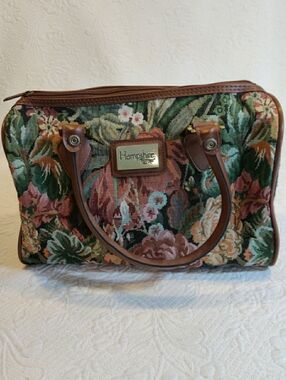 Vintage Hampshire Tapestry Floral Large Tote Weekender Travel Elegant Bag